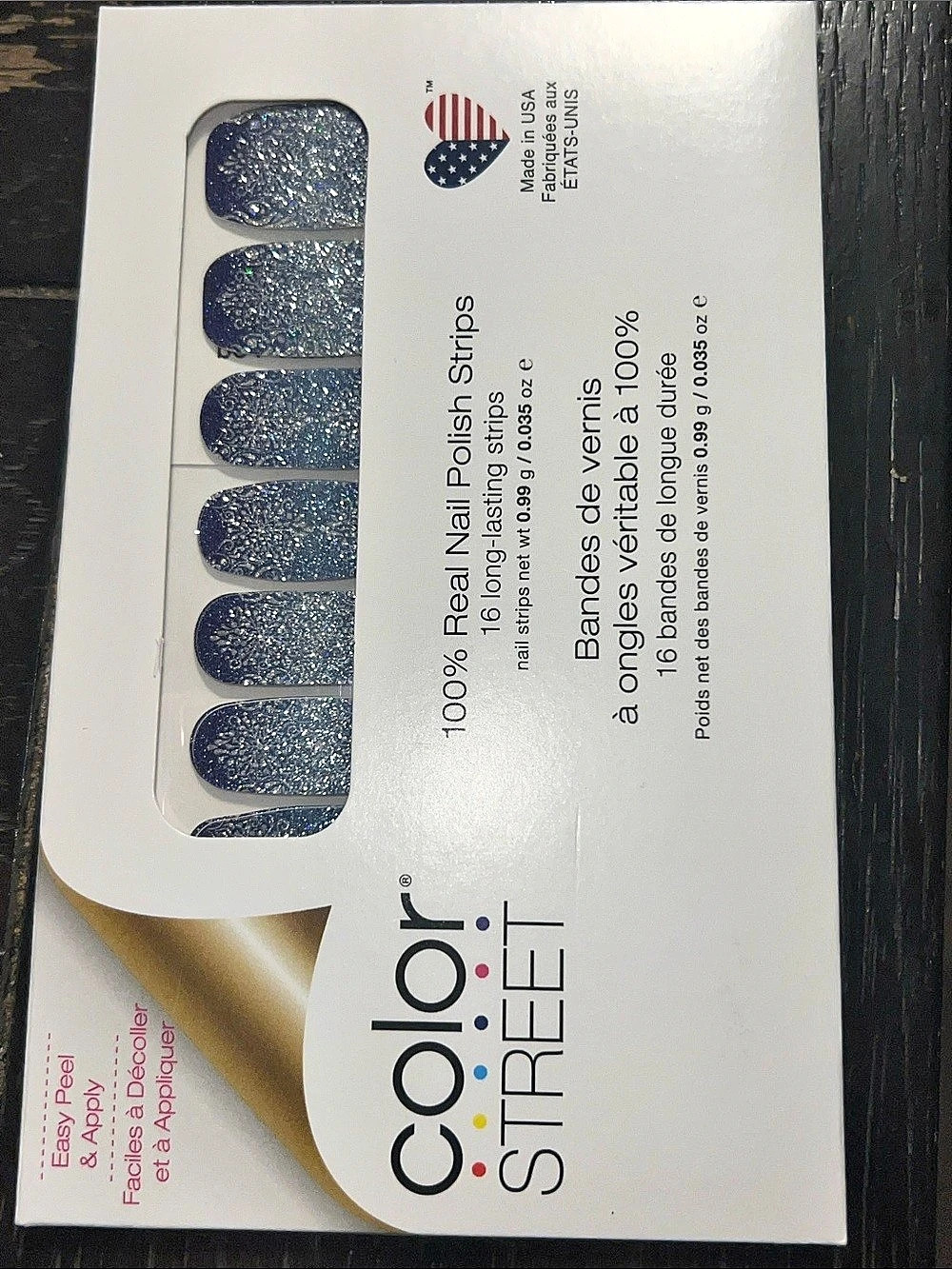 Color Street Ice To Meet You Glitter Nail Polish Strips Blue NWT